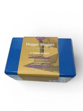 NEW Hugger Mugger Foam Yoga Block 4" Dense Firm Foam Blue